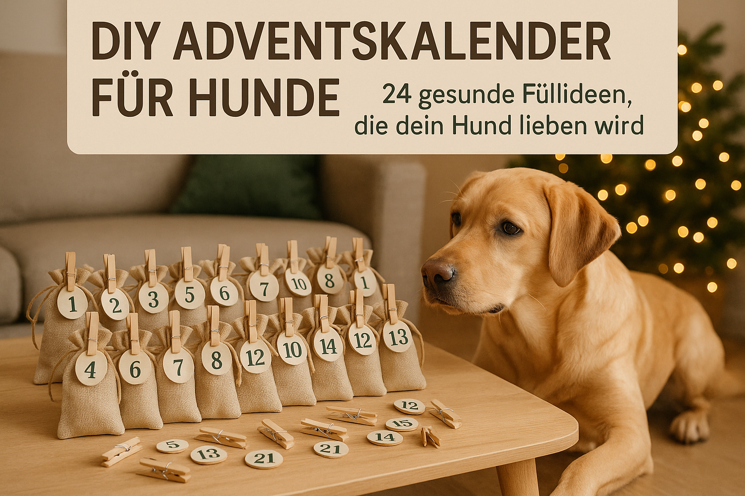 DIY Adventskalender für Hunde – 24 gesunde Füllideen, die dein Hund lieben wird