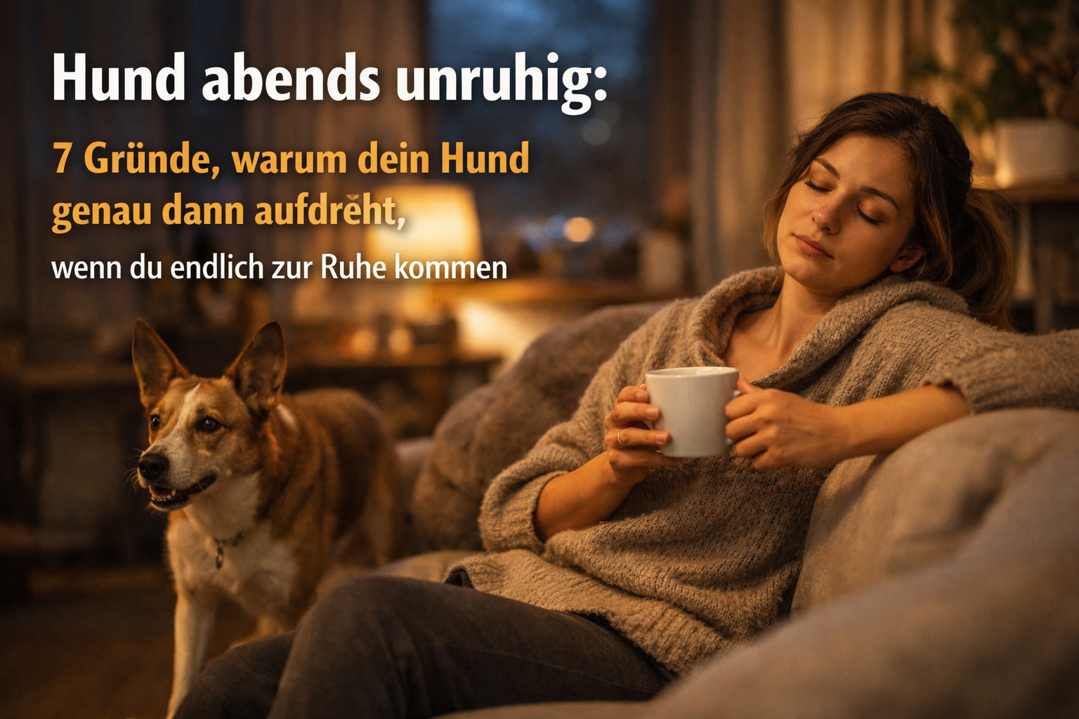 Hund abends unruhig: 7 Gründe, warum dein Hund genau dann aufdreht, wenn du endlich zur Ruhe kommen willst