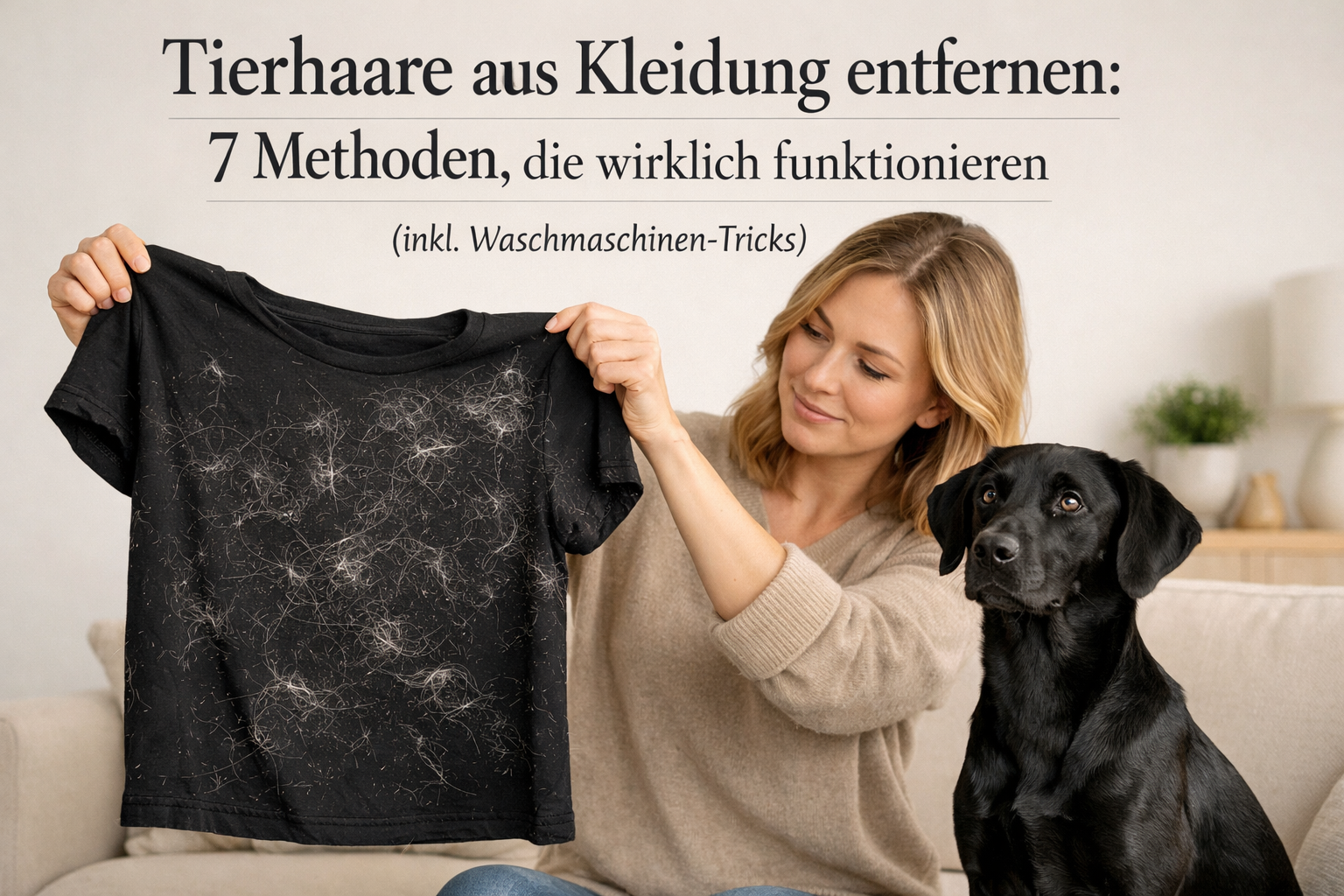 Tierhaare aus Kleidung entfernen: 7 Methoden, die wirklich funktionieren (inkl. Waschmaschinen-Tricks)