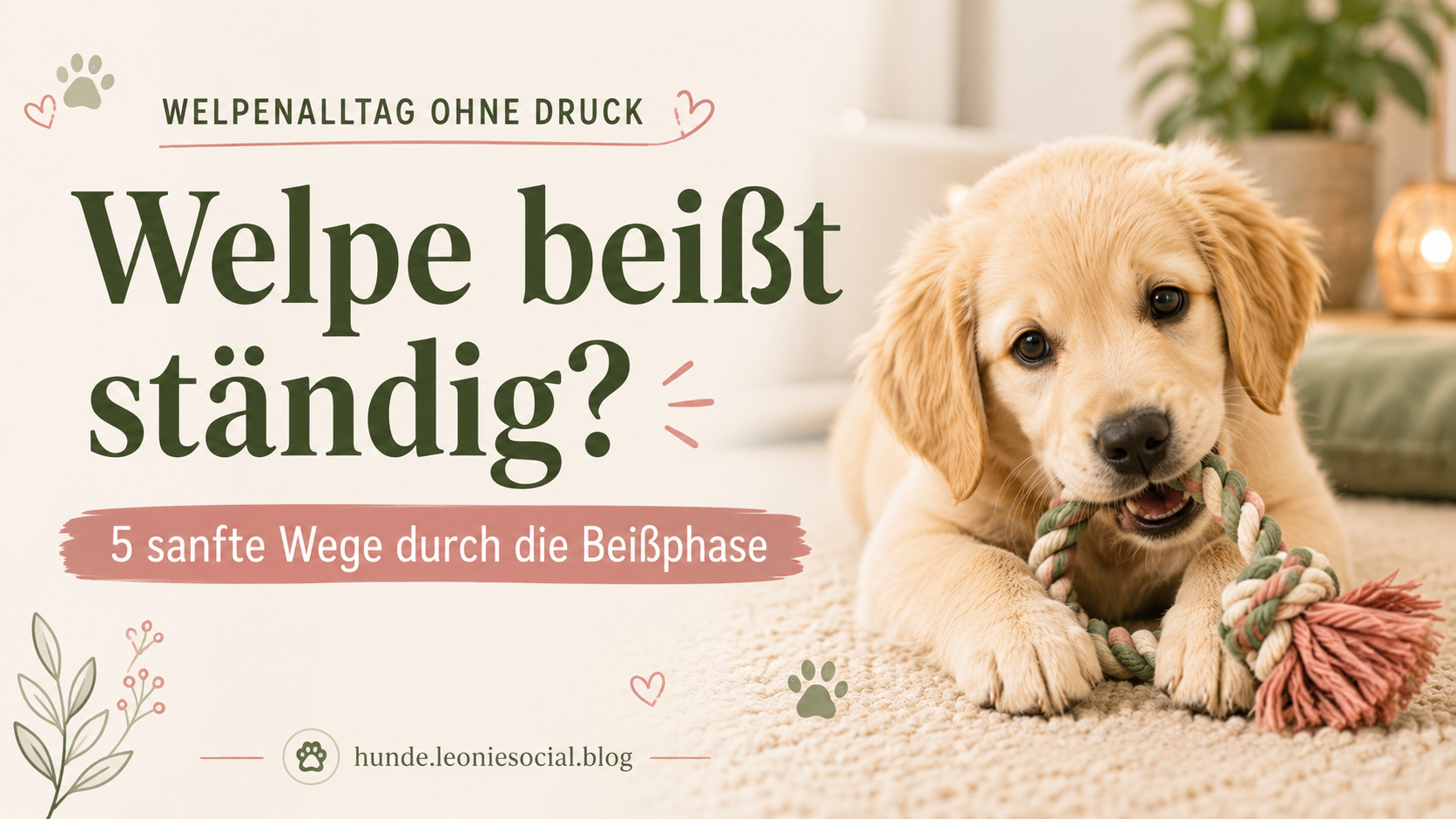 Welpe beißt ständig? 5 sanfte Wege durch die Beißphase ohne Dauerstress