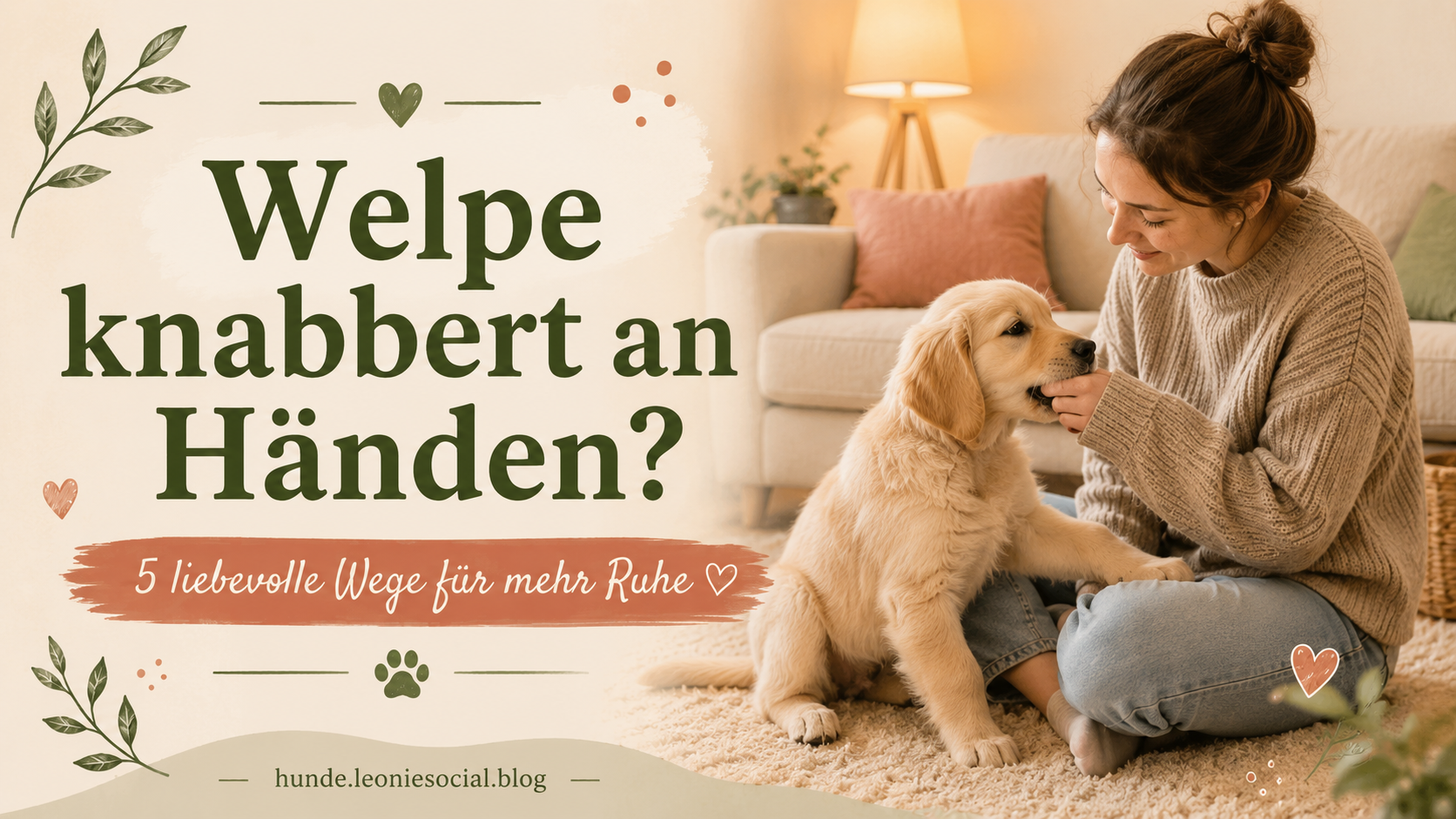 Welpe knabbert an Händen? 5 liebevolle Wege, wie du es ruhig umlenkst