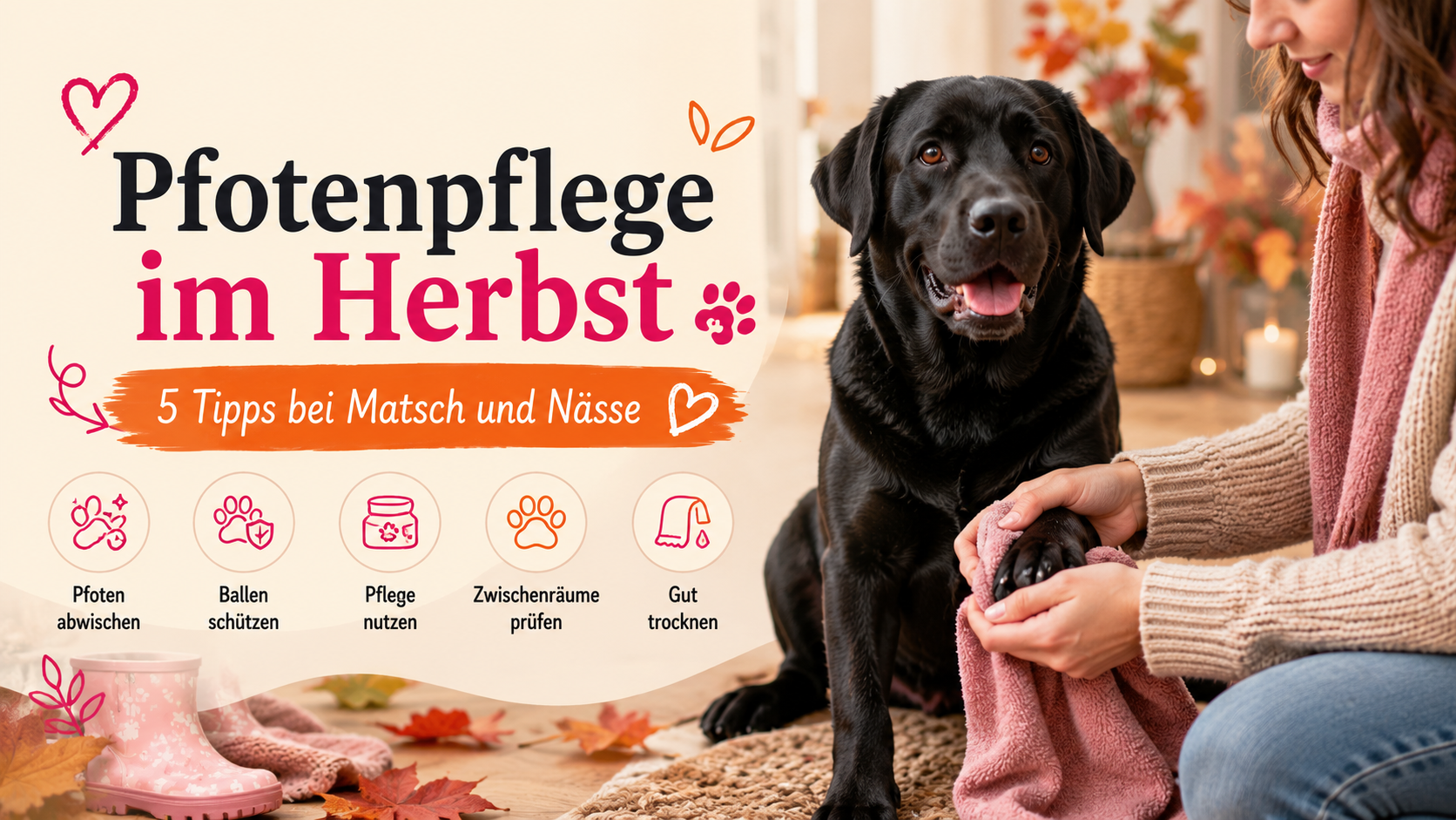 Pfotenpflege Hund Herbst: 5 Tipps gegen Matsch, Nässe und gereizte Pfoten
